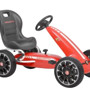 KART CU PEDALE PENTRU COPII, SCAUN REGLABIL, ABARTH-RED