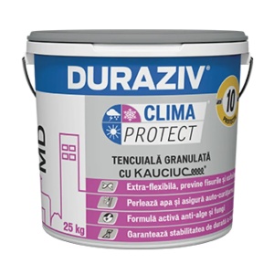 TENCUIALA DECORATIVA MD (BOB DE OREZ), ANTI-ALGE SI FUNGI, DURAZIV CLIMA PROTECT CU KAUCIUC MD, 25KG / PALET 16 BUCATI