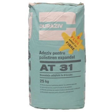 Adeziv și masă de șpaclu pentru polistiren EPS/XPS - Duraziv AT 31 Plus – 25 kg