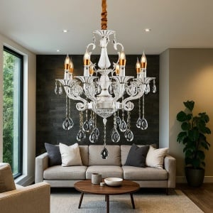 CANDELABRU CU 8 BRATE, SOCLU E14, Ø750 X H600MM, 9010/8