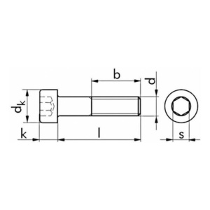 DIN 912 - 12.9 - fine threaded screw, cylindrical head, partially threaded, black - Img 2