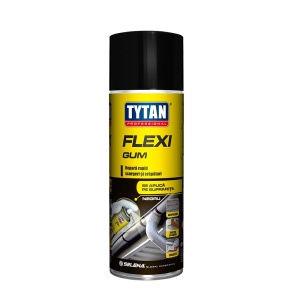 SPRAY CAUCIUC NEGRU PENTRU REPARATII RAPIDE SCURGERI SI CRAPATURI TYTAN FLEXY GUM / 400 ML