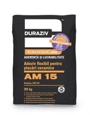 Adesivo per piastrelle di ceramica per esterni Duraziv Am 15 con Kauciuc, 20Kg