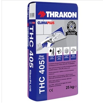 ADEZIV SI MASA DE SPACLU GRI CU FIBRE PT POLISTIREN SI VATA MINERALA THRAKON THC 405 / 25KG