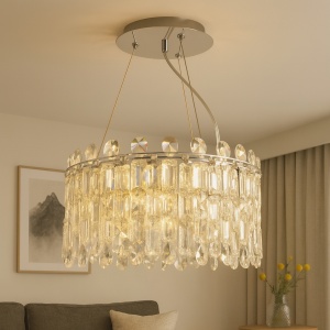 CANDELABRU DECORATIV, STIL MODERN COMPACT, 6 SURSE DE LUMINA X E27, Ø400 MM