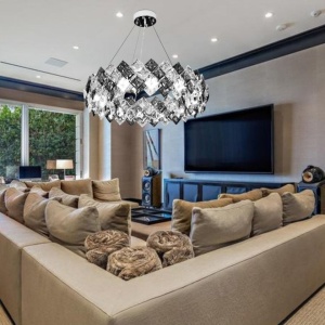 CANDELABRU MODERN CU 8 BECURI E27, FINISAN CROM , Ø600 MM