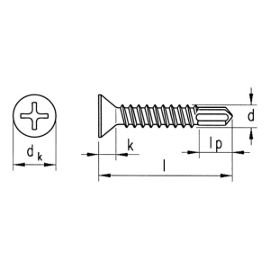 DIN 7504P - self-drilling screw with blind head, white galvanised - Img 2