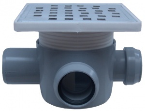 SIFON PARDOSEALA PATRAT CU INALTATOR SL 2 INTRARI 90/180 GRADE DREAPTA SP-H75-160-2 / 40X50MM