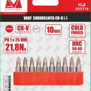 VARF SURUBELNITA CR-V PT AMPRENTA POZIDRIVE PZ1 50MM / 10 PIESE