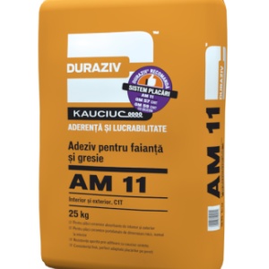 ADEZIV PENTRU GRESIE SI FAIANTA CU KAUCIUC®, DURAZIV AM 11, 25KG / PALET 48 SACI