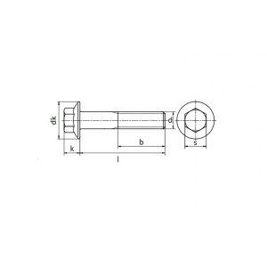 DIN 6921 - 10.9 - flange screw, hexagon head, partially threaded, DACROMET - Img 2
