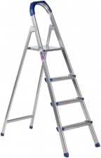 Grey Painted Metal Ladder / N[Steps]: 3+P; H[M]: 0.85; Ht[M]: 1.31