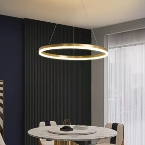 PENDUL LED CU TELECOMANDA, DESIGN AURIU MODERN, 55W, LUMINA REGLABILA 2800K–6500K, Ø500