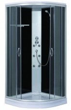 Sanotechnik Relax Shower En Shower Enclosure Complete With Whirlpool Black Tc07