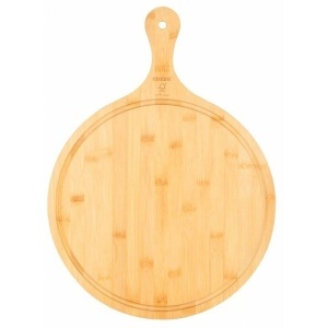 TOCATOR SAU PLATOU DE SERVIRE DIN BAMBUS CU MANER PENTRU PIZZA COZZE, 35X2CM