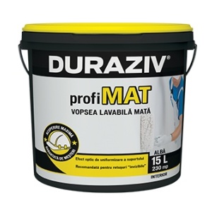 VOPSEA LAVABILA ALBA MATA PENTRU INTERIOR, DURAZIV PROFIMAT, 15L / PALET 16 BUCATI