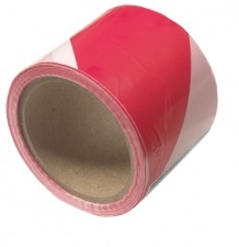 BANDA PENTRU DELIMITARE SI SEMNALIZARE 75MM ROSU-ALB / 100 METRI
