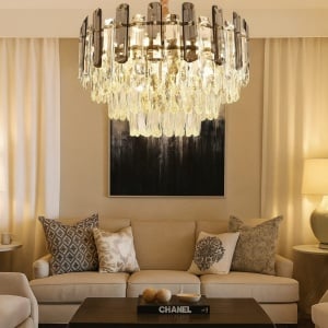 CANDELABRU CU CRISTALE, 8 X E27, Ø500 MM