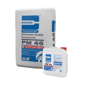 HIDROIZOLATIE FLEXIBILA BICOMPONENTA PULBERE, DURAZIV PM 46, 20KG / PALET 48 SACI