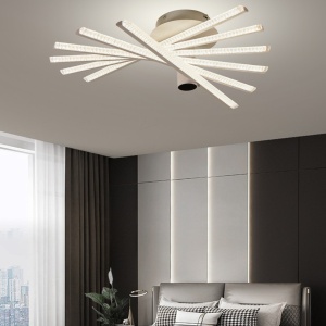 LUSTRA LED CU TELECOMANDA, FINISAJ ALB, 144W, 620X620X200 MM, LUMINA REGLABILA 3300–6500K