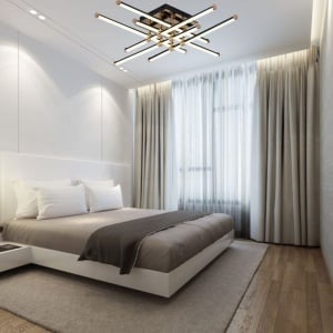 LUSTRA LED DECORATIVA CU TELECOMANDA, 224W, 1200X1200X105 MM, LUMINA REGLABILA 3000–6500K