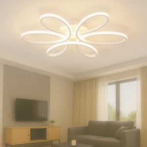 LUSTRA LED DESIGN FLORAL, TELECOMANDA, 120W, LUMINA REGLABILA 2800–6500K