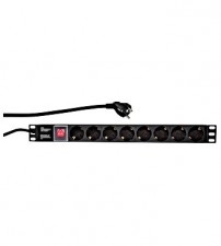 Pdu 8P Schuko Aluminiu 1U + Cablu 2M
