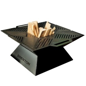 SEMINEU PE LEMNE CU GRIL PATRAT, BRENTON BRNT04, 75X75X36CM