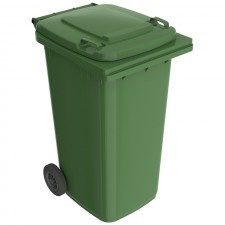 Tomberon Gunoi Pubela Cu Roti Verde / 240L