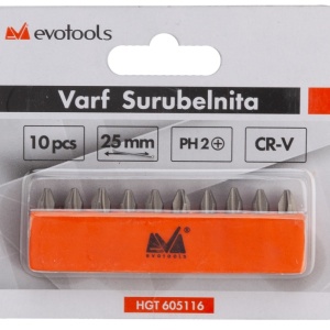 VARF SURUBELNITA CR-V PT AMPRENTA PHILIPS PH2 25MM / 10 PIESE