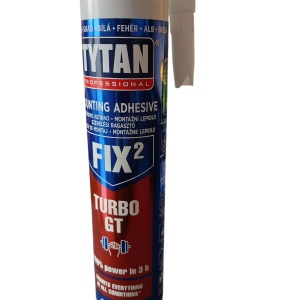 ADEZIV INSTALATII MONTAJ HIBRID ALB PENTRU STICLA, PLEXIGLAS SI LEMN TYTAN FIX2 TURBO GT / 290 ML