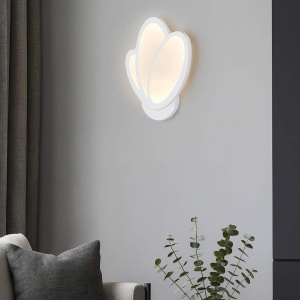 APLICA LED DECORATIVA, DESIGN FLORAL ALB, 24W, LUMINA REGLABILA 3000K-6500K