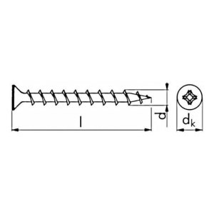 Art. 101 - self-tapping screw for plasterboard, wood thread, phosphated - Img 2