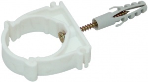 CLEMA PLASTIC CU CAPAC FIXARE TEVI CU DIBLU SI HOLZSURUB / 32MM