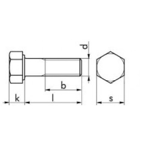 DIN 931-10.9 – surub cu cap hexagonal, filet partial, negru - Img 2