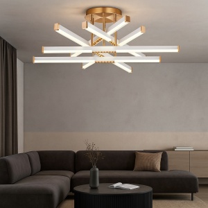 LUSTRA LED MODERNA CU TELECOMANDA, DESIGN GEOMETRIC, 144W, LUMINA REGLABILA 3000–6500K