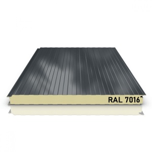 PANOU SANDWICH PERETE, SPUMA, GRI ANTRACIT, RAL 7016, GROSIME 40MM