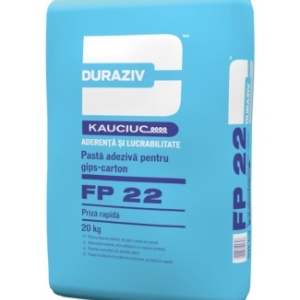 PASTA ADEZIVA CU PRIZA RAPIDA PENTRU GIPSCARTON, DURAZIV FP 22, 20KG / PALET 48 SACI