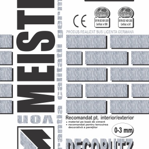 TENCUIALA DECORATIVA MINERALA ALBA PE BAZA DE CIMENT, TENCUIALA DECORATIVA DECOPUTZ M73, 25 KG