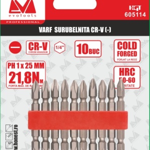 VARF SURUBELNITA CR-V CU DOUA CAPETE IDENTICE PZ2 - 65MM / 10 BUC