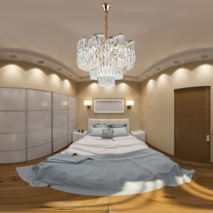 CANDELABRU CU CRISTALE FATETATE, DESIGN IN CASCADA, 6 BECURI X E27, FINISAJ AURIU