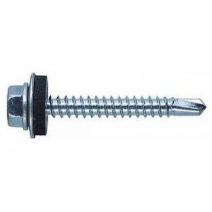 DIN 7504K + EPDM – surub autoforant cu cap hexagona, zincat alb - 4.8, 19