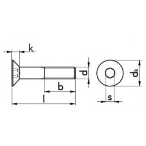 DIN 7991-8.8 – surub cu cap inecat, zincat - Img 2