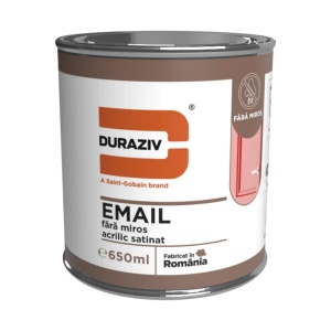 EMAIL ACRILIC SATINAT PE BAZA DE APA, DURAZIV FARA MIROS (3 NUANTE), 0.65L / BAX 12 CUTII
