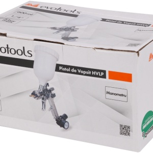 PISTOL DE VOPSIT HVLP CU MANOMETRU / 600ML - Img 1