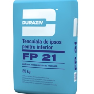 TENCUIALA DE IPSOS PENTRU INTERIOR, DURAZIV FP 21, 25KG / PALET 48 SACI