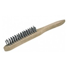 Wooden Handle Wire Brush / 4 Rows