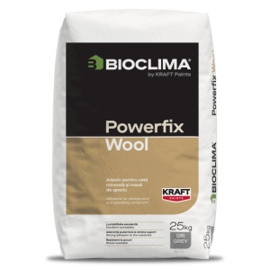 ADEZIV SI MASA DE SPACLU PENTRU VATA MINERALA KRAFT POWERFIX WOOL / 25KG