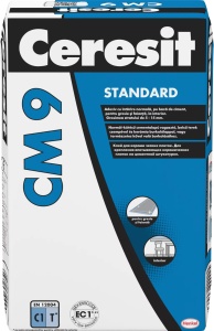 ADEZIV STANDARD PENTRU PLACI CERAMICE LA INTERIOR CERESIT CM 9 / 25KG