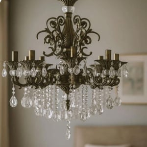 CANDELABRU CLASIC CU CRISTALE, 8 BRATE, SOCLU E14